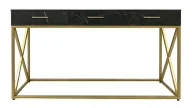 Toaletki - Czarno-złota toaletka konsola glamour pod lustro W0-D63 - miniaturka - grafika 1