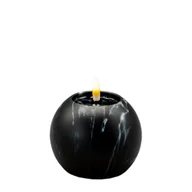 Świece - Świeca LED kula efekt czarnego marmuru 9,5 x 10 cm ciepły biały CORTINA - miniaturka - grafika 1