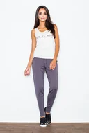 Spodnie damskie - FIGL SPODNIE M280 szary S - miniaturka - grafika 1