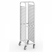 Wózki na żywność - B2B Partner Wózek ze stali nierdzewnej na pojemniki gastronomiczne, 20 poziomów, GN 1/1, 1800x380x550 mm 434079 - miniaturka - grafika 1