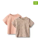 Kaftaniki dla niemowląt - Wheat Koszulki (2 szt.) "Manna" w kolorze beżowo-brzoskwiniowym - miniaturka - grafika 1