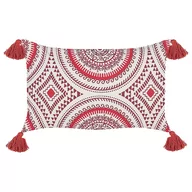 Poduszki dekoracyjne - Bawełniana poduszka dekoracyjna w orientalny wzór 30 x 50 cm czerwono-biała ANTHEMIS - miniaturka - grafika 1