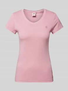 T-shirt o kroju slim fit z detalem z logo model ‘Overdyed’ - Koszulki i topy damskie - miniaturka - grafika 1