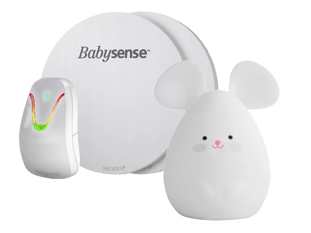 BabySense Monitor oddechu 7 + Myszka LUCA by Natulino Innovations | Lampka nocna LED dla dziecka