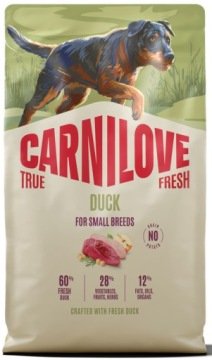 CARNILOVE True Fresh Dog Duck Adult Small Breeds 4 kg sucha karma ze świeżą kaczką dla dorosłych psów małych ras