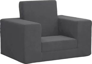vidaXL vidaXL Kanapa dla dziecka, rozkładana, antracytowa, miękki plusz - Łóżka dla dzieci i młodzieży - miniaturka - grafika 1