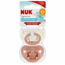 Nuk Smoczek uspokajający silikonowy 0-6m Signature 10730617 2 szt. - Smoczki uspokajające - miniaturka - grafika 1