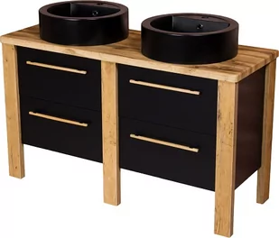Szafka łazienkowa stojąca 130 cm z dwiema czarnymi umywalkami Cortez Gante - Szafki łazienkowe Szafka łazienkowa stojąca 130 cm z dwiema czarnymi umywalkami Cortez Gante - Szafki łazienkowe - miniaturka - grafika 1