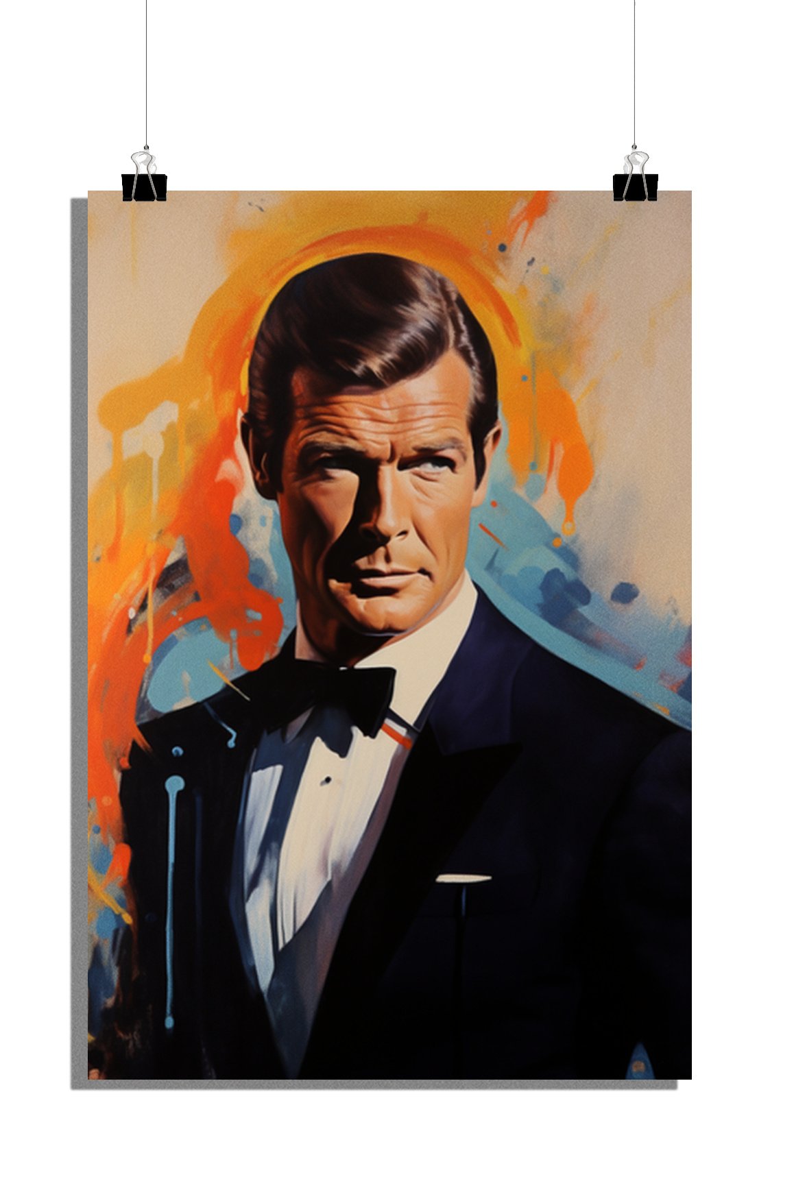 Plakat Roger Moore - Plakat James Bond - Plakat 007 - Plakat filmowy - 51x71cm - Idealny do oprawienia w ramkę