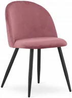 Krzesła - Metalowe ciemnoróżowe tapicerowane krzesło welurem P9-E06 - miniaturka - grafika 1
