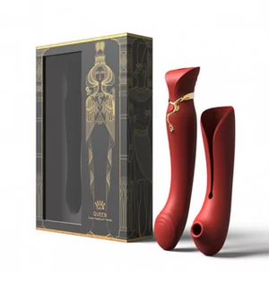 Wibratory i masażery - zalo Wibrator - Zalo Queen Set G-Spot Pulsewave Vibrator Wine Red - grafika 1