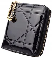 Portfele - Pikowany Portfel Skórzany Damski Portmonetka Mały - miniaturka - grafika 1