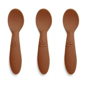 Sztućce dla dzieci - Nuuroo łyżeczki silikonowe dla niemowlaka 3 szt Caramel Cafe - miniaturka - grafika 1