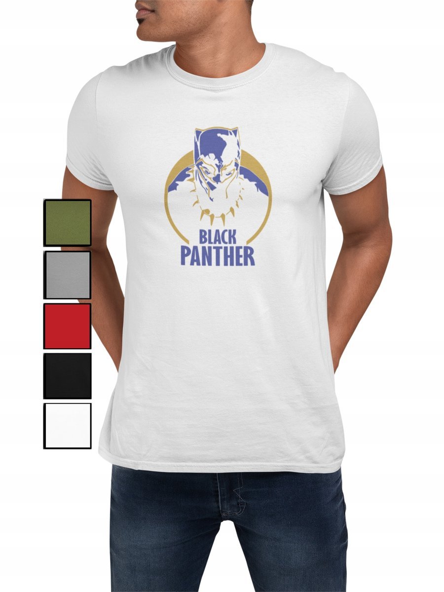 KOSZULKA T-SHIRT MĘSKA Z NADRUKIEM DC MARVEL CZARNA PANTERA - M