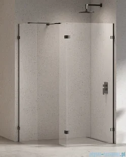 New Trendy Eventa Black Chrome kabina walk-in 140x90x200 cm z dodatkową ścianką przejrzyste czarny połysk EXK-6326/EXK-6329 - Kabiny prysznicowe - miniaturka - grafika 1