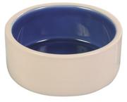 Miski dla psów - Trixie 2452 miska ceramiczna, 2,1 litra/ 23 cm, kremowy/niebieski - miniaturka - grafika 1
