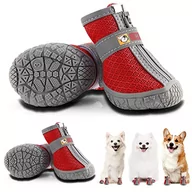 Skarpetki dla dzieci - Hcpet Buty dla psów, ochraniacze łap, antypoślizgowe, oddychające buty dla małych i średnich psów z odblaskowymi paskami, wodoodporne buty dla szczeniaków, 4 szt - miniaturka - grafika 1
