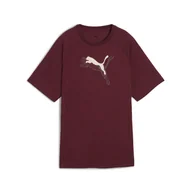 Koszulki sportowe damskie - Damska koszulka Evostripe o luźnym kroju z grafiką PUMA Ruby Shimmer Red - miniaturka - grafika 1