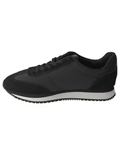 Trampki męskie - Calvin Klein Jeans Męskie trampki retro Runner Wingtip Mix Sneaker, czarne, 6,5 UK, Czarny, 39 EU - grafika 1