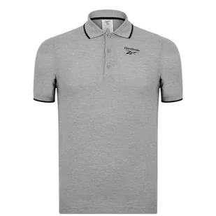 Reebok Męska koszulka polo z logo 'Identity' z lewej klatki piersiowej, czarna, XS, Czarny, M - Koszulki męskie - miniaturka - grafika 1