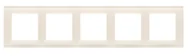 Klawisze i ramki - Kontakt Simon Ramka pięciokrotna Nature Simon 55 - szkło mrożone kremowe - miniaturka - grafika 1