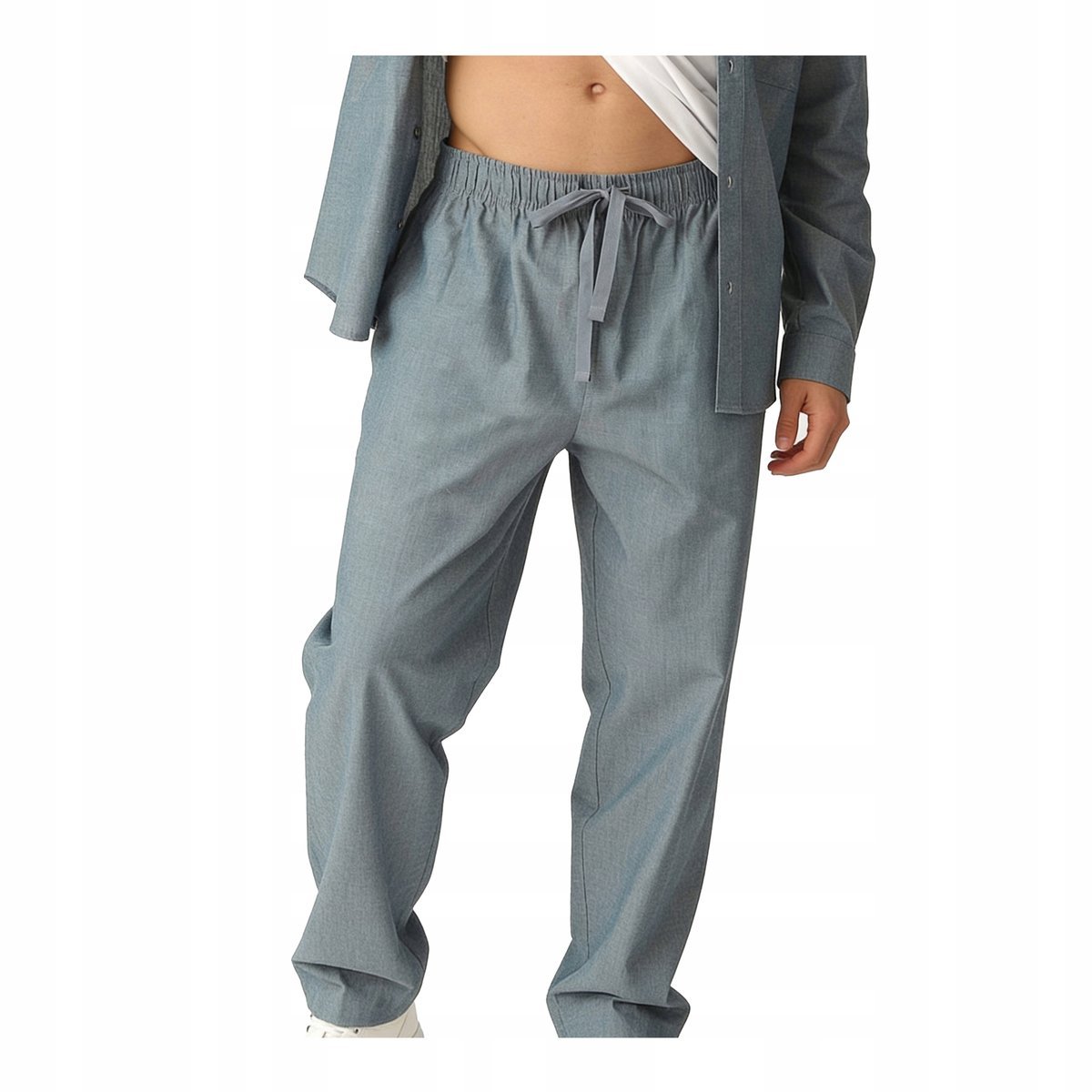 Spodnie męskie bawełniane długie letnie denim luźne niebieskie Naviale XL