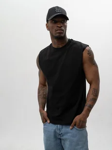 BEZRĘKAWNIK Tank Top Męski BAWEŁNIANY Bez Rękawów Męska CZARNA UC GŁADKA XL - Koszulki męskie - miniaturka - grafika 1