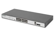 Pozostałe akcesoria sieciowe - Digitus 16 Port Fast Ethernet PoE Switch, 19 Inch, Unmanaged, 2 Uplinks - miniaturka - grafika 1