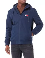 Kurtki męskie - Tommy Jeans Męska kurtka z podszewką polarową TJM wyściełana, Ciemna granatowa, XS - miniaturka - grafika 1