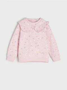 Swetry dla dziewczynek - Sinsay - Bluza - różowy - grafika 1