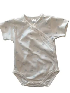 PINOKIO BODY KRÓTKI RĘKAW KOPERTOWE LOVELY DAY BABY BLUE AUTKA 50 - Body dla niemowląt - miniaturka - grafika 1