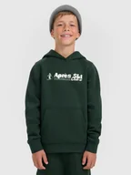 Bluzy dla chłopców - 4F Bluza dresowa nierozpinana z kapturem chłopięca - zielona 164 (13-14 lat) - miniaturka - grafika 1