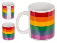 Kubki - Kubek kamionkowy TĘCZOWY kolorowy PREZENT 300ml - miniaturka - grafika 1