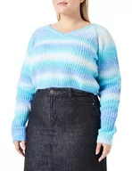 Swetry damskie - NALLY Damski sweter z dzianiny 12425239-NA02, turkusowy, wielokolorowy, XL/XXL, turkusowy wielokolorowy, XL-XXL - miniaturka - grafika 1