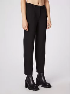 Spodnie damskie - Simple Spodnie materiałowe SPD506-02 Czarny Slim Fit - grafika 1