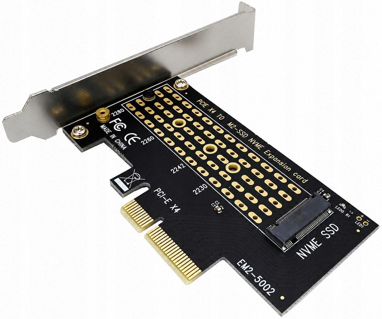 Kontroler TECKIN Adapter karta PCI PCI-e x4 SSD karta M.2 NVMe przejściówka pojedyńcza