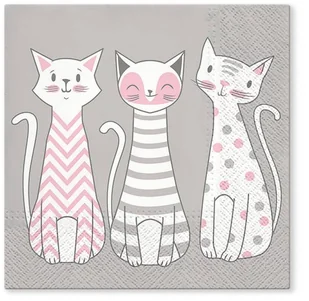 Tete  Tete Tete Tete SERWETKI TAT GLAM CATS Zakupy dla domu i biura! 45289667 - Dekoracja stołu - miniaturka - grafika 2