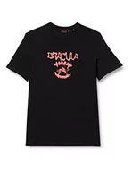 Koszulki męskie - Koton Męski T-shirt z nadrukiem Dracula Crew Neck Short Sleeve, czarny (999), S - miniaturka - grafika 1