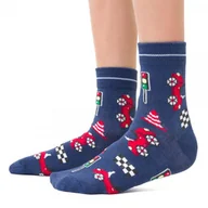 Skarpetki dla dzieci - Skarpetki chłopięce w samochody art. 014 CG383 jeans - miniaturka - grafika 1