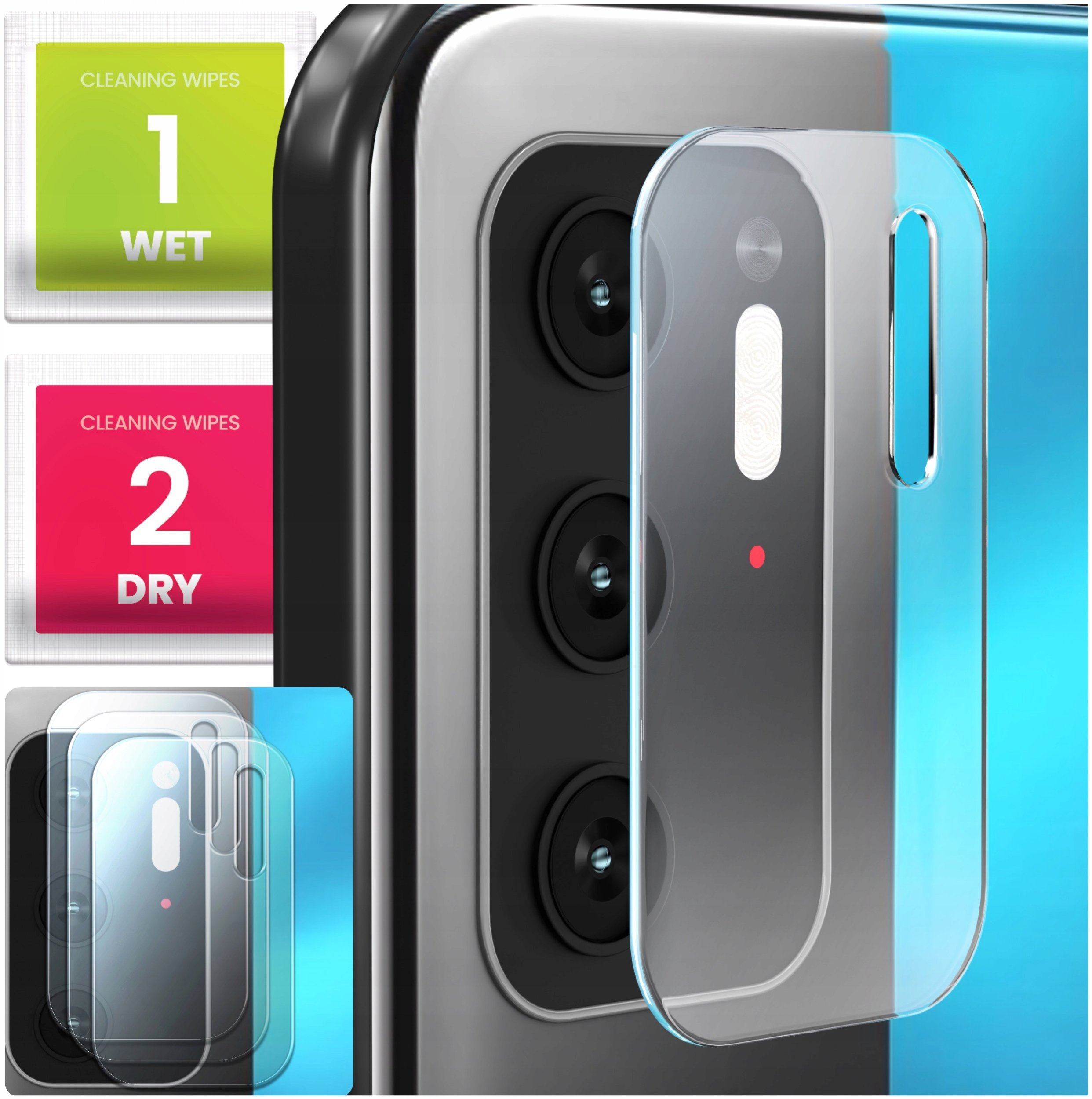 3-PAK Szkło Na Aparat Do Poco M3 Pro 4G / 5G Hartowane, Na Obiektyw, 9H