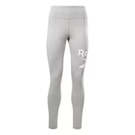 Legginsy - Reebok Legginsy damskie z logo tożsamości, Średni szary wrzosowy/biały/biały, XS-Kr�tki - miniaturka - grafika 1