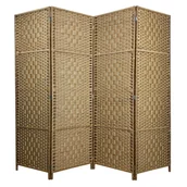 Parawany - Parawan pokojowy dekoracyjny kotara 4 skrzydła 180x200 jasny brąz - miniaturka - grafika 1