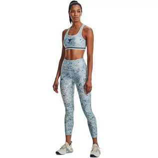 Spodnie sportowe damskie - Damskie legginsy treningowe UNDER ARMOUR UA Project Rock HG Ankle Legging - niebieskie - grafika 1