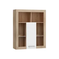 Szafki do salonu - Szafka Wisząca VIK-06 Viki MebloCross Biały Mat / Biały Połysk - miniaturka - grafika 1