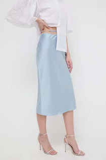 Spódnice - Karl Lagerfeld spódnica kolor niebieski midi prosta - grafika 1