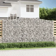 Pozostałe narzędzia ogrodowe - vidaXL Kosze gabionowe, 4 szt, 400x50x200/220 cm, galwanizowane żelazo - miniaturka - grafika 1