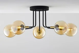 Lampa z bursztynowymi kloszami JUP 2038 BU 5 CZ/MS BU - Lampy sufitowe - miniaturka - grafika 1