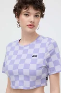 Koszulki sportowe damskie - Vans t-shirt bawełniany damski kolor niebieski - miniaturka - grafika 1