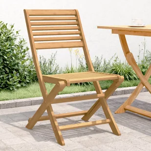 vidaXL Krzesła ogrodowe 2 szt. Składane 48,5x61,5x87 cm lite drewno akacjowe - Fotele i krzesła ogrodowe - miniaturka - grafika 1