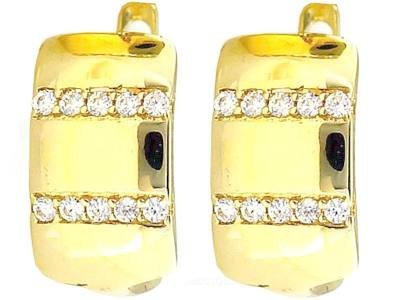Złote Kolczyki 585 Blaszki Z Cyrkoniami Grawer